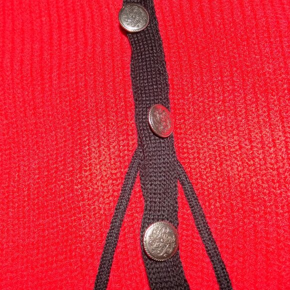 Vintage Pendleton Red and Black Western 100% Virgin Wool Cardigan - Picture 4 of 16